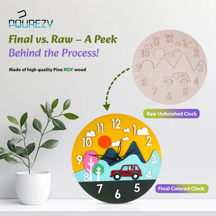 Mountain & Car Wall Clock DIY Kit