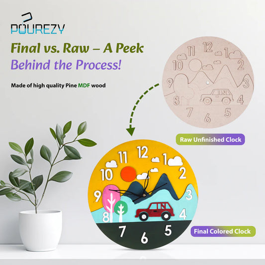 Mountain & Car Wall Clock DIY Kit