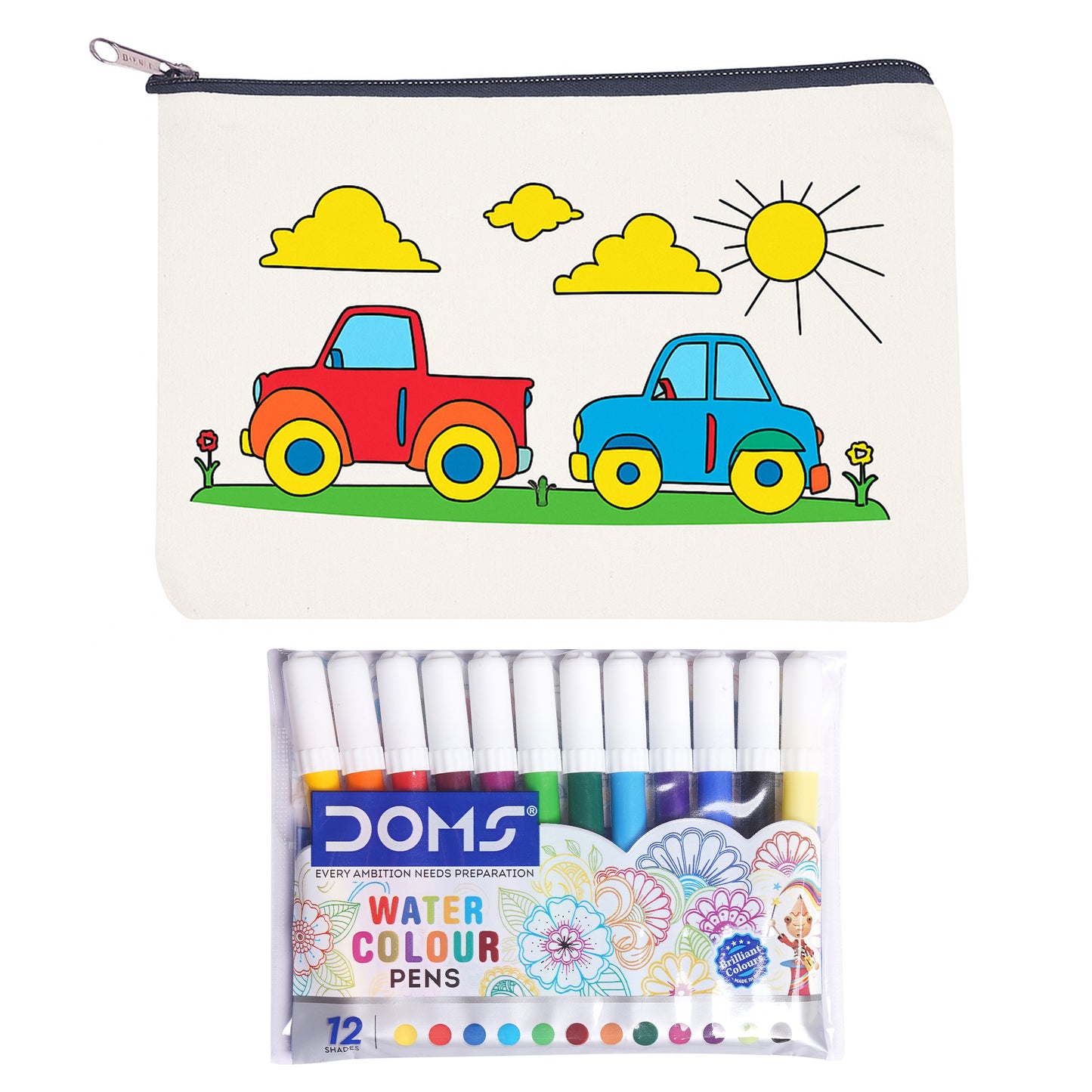 Car & Clouds Canavs Pouch KIT