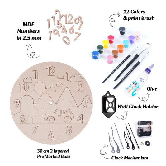 Mountain & Car Wall Clock DIY Kit