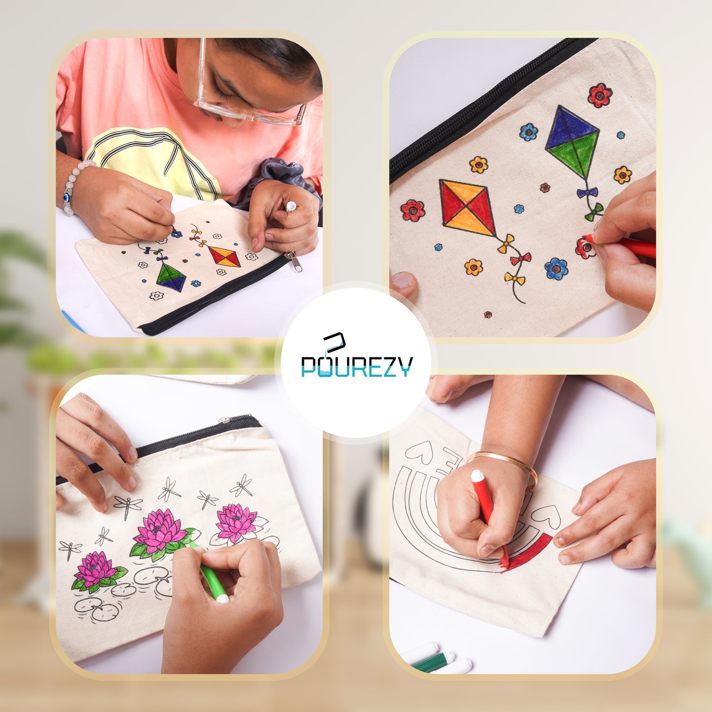 Flower Garden Canvas Pouch Kit