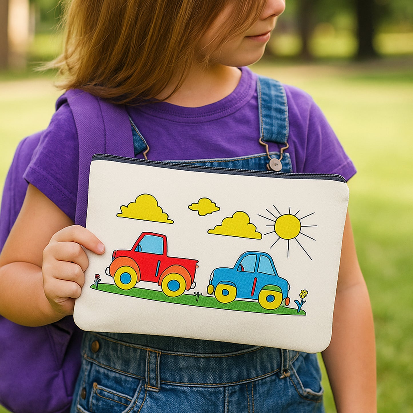 Car & Clouds Canavs Pouch KIT