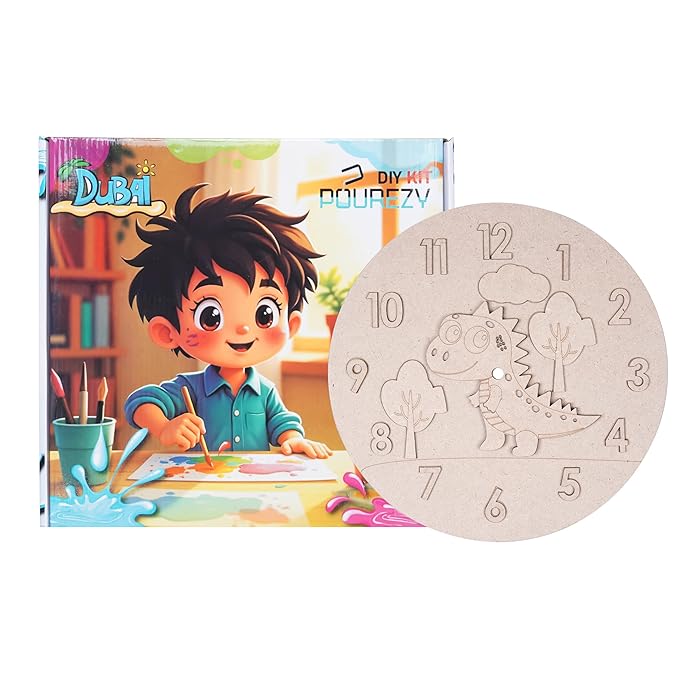 Whimsical Dino Wall Clock DIY Kit
