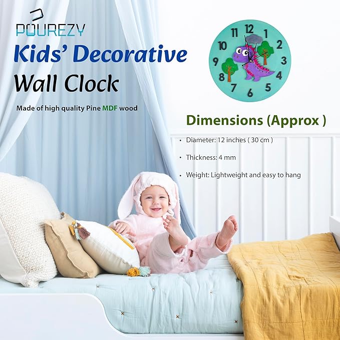 Whimsical Dino Wall Clock DIY Kit