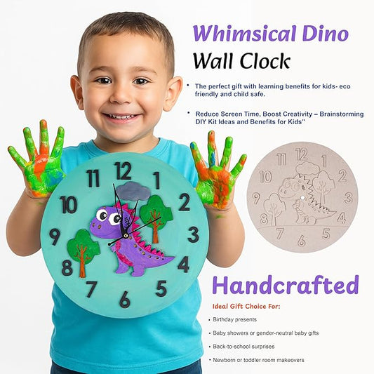 Whimsical Dino Wall Clock DIY Kit
