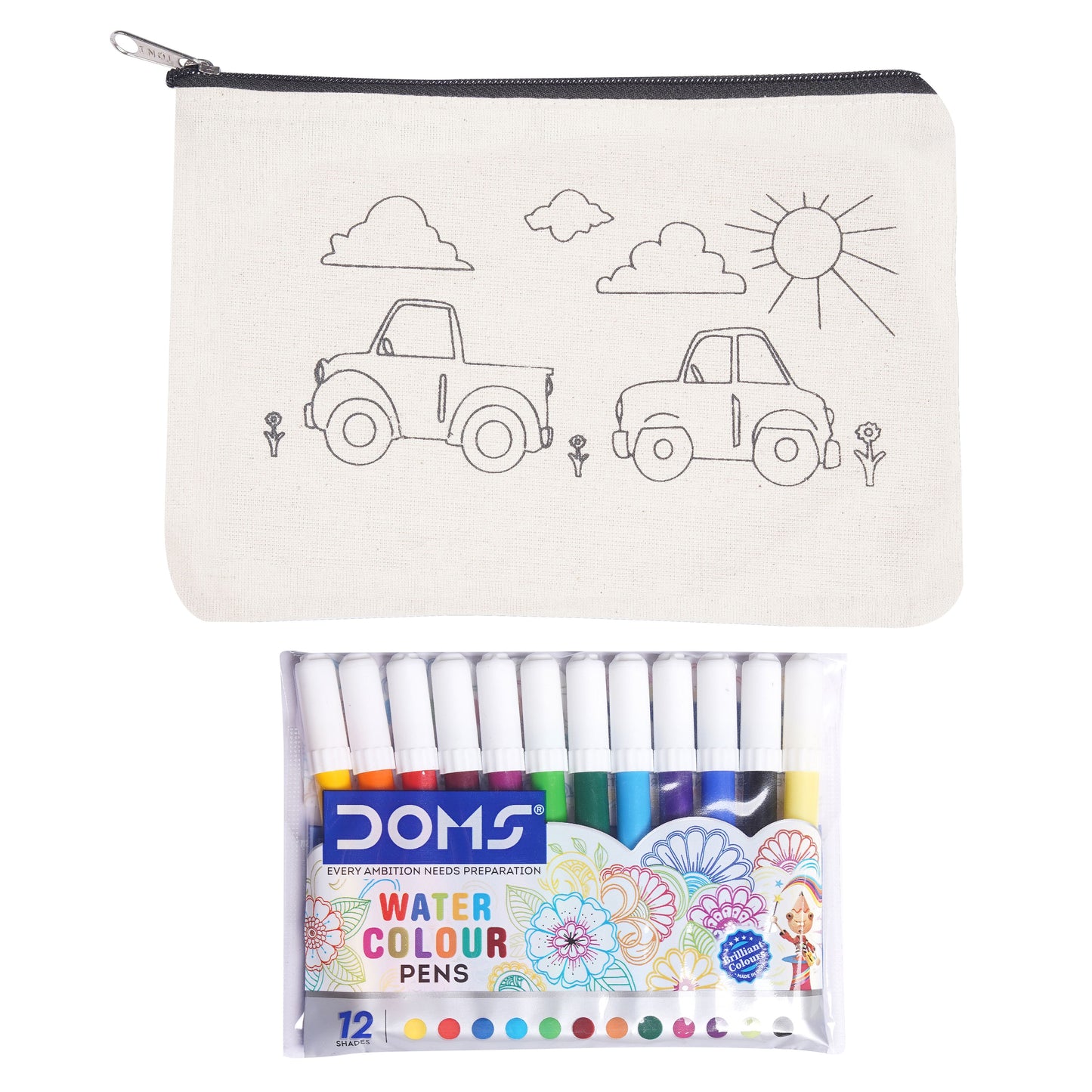Car & Clouds Canavs Pouch KIT