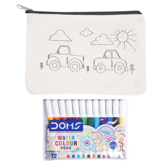 Car & Clouds Canavs Pouch KIT