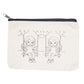 Pouch with illustrations of two girls on swings on a white background