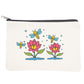 Pouch with bee and flower design on a white background