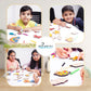 Children engaged in arts and crafts activities with various materials, featuring the brand 'POUREZY'.