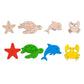 Set of colorful sea creature puzzles on a white background