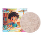 Children's craft kit with a round wooden board and packaging featuring a cartoon character.